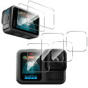 【2+2+2枚セット】対応 Gopro Hero 13 ガラスフィルム(メイン画面用2枚+サブ画面用2枚)+レンズフィルム(LED保護フィルム2枚) 強化ガラス 日本旭硝子製 Greerass 硬度9H 超高透過率 傷つけ防止 疎水疎