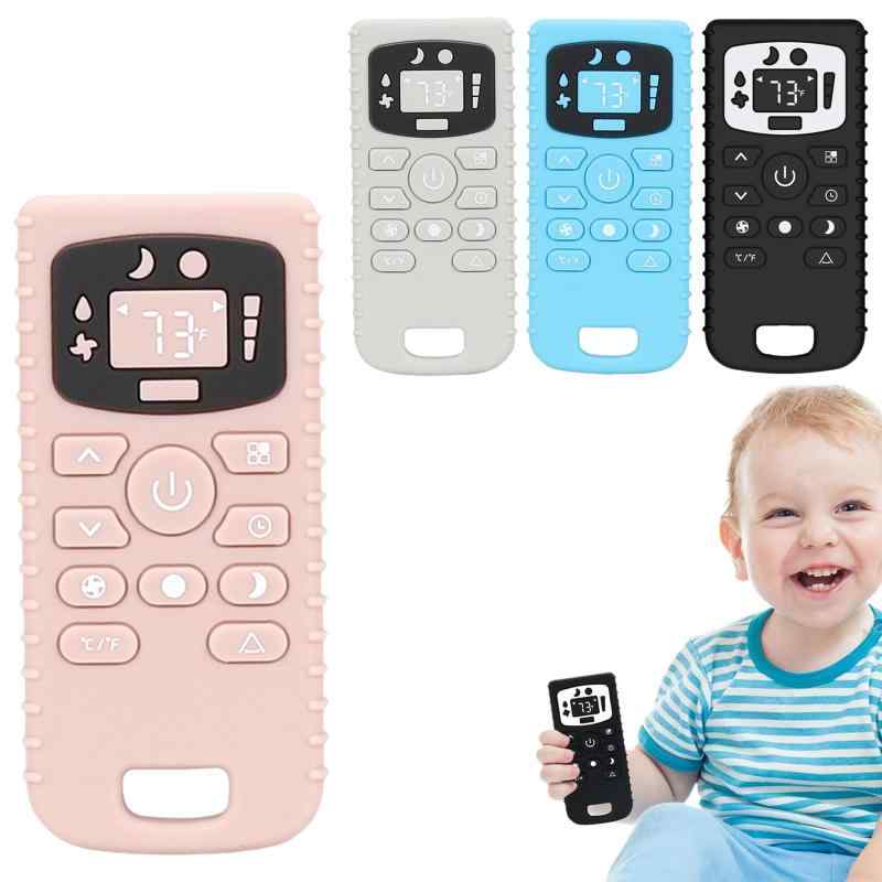 MAEXUS 赤ちゃん用リモートおしゃぶり シリコン製 歯がため 赤ちゃんおもちゃ 歯固め リモコン 噛むおもちゃ 早期教育玩具 感覚刺激 軽量 握りやすい 水洗い可能 (ピンク)