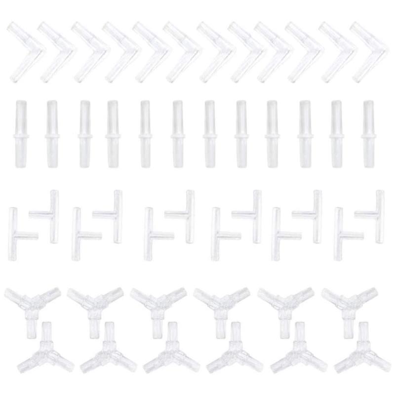 TAORAYO エアーチューブコネクター 48個セット Y型 T型 L型 I型 継手 分岐や延長用 接続 4種類 チューブコネクタ 水族館チューブ 水族館エアーバルブ 水族館エアチューブ分岐 水槽エアバルブ 水【仕様】エアーチューブコネクタ 48個セット 12x Y型コネクタ；12xT型コネクタ；12x L型コネクタ；12x I型コネクタ、カラー：透明色 外径6mm 内径4mmの標準タイプの エアチューブに最適。【魚の健康的な環境づくり】空気ポンプなど、あらゆる機器の空気供給能力を高めるのに最適です。酸素を増やし、新鮮な空気を保ち、魚の健康的な環境をつくります。【接続が簡単】簡単にあなたのエアチューブに接続して、優れた接続性を確保するための優れた加工。エアーチューブとエアーチューブをつなぐことができます。簡単に透明な水管継手で水流が簡単に確認でき、エアラインを分岐または延長します。【環境にやさしい素材】健康で毒性のないエアラインコネクタは魚類・植物の成長環境をグレードアップします。高強度、高温耐性、耐食性、耐摩耗性、環境にやさしい合成樹脂で作って、栄養液の寿命を延長して、健康を維持します。 耐久性があり長時間使用できます。【適用範囲】エアホースの延長や分岐に、レイアウト変更等に使用します。あらゆる機器の空気供給能力を高めるためのエアポンプなどに最適です。酸素ポンプは他の水族館でも使用でき、酸素配管バルブと組み合わせて性能を向上させることができます。水培システム、池、水族館、金魚鉢、水槽、魚タンク、その他の水基システムに適用されます。下水処理プラント、ライブ魚介類の輸送、精製し、フィルタ水槽（浄化）、フィッシュタンク、アクアリウム、水産養殖、淡水などに適していました。