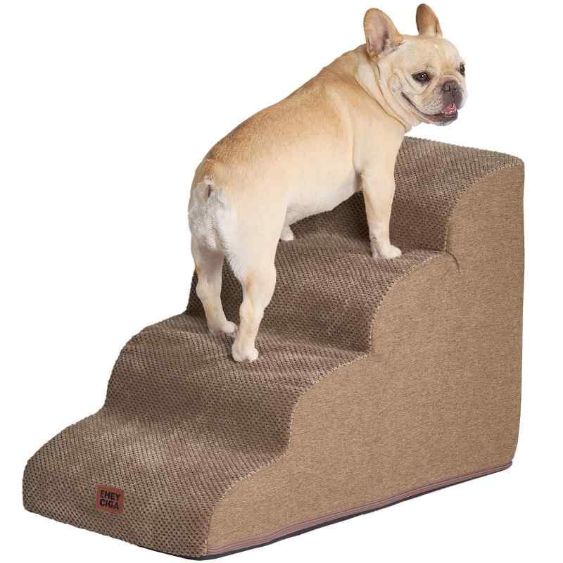 EHEYCIGA 犬 階段 ステップ ペット 階段 ドッグステップ 犬 スロープ 小型犬適用 洗える(カーキ、40x75x50cm、4段)【快適なペット階段】このフォームの犬用階段は、ベッド、ソファ、または他の家具の端に直接設計されているため、ペットが快適に上り下りできます。これは小型犬用階段です。【ユニークなデザイン】純粋な泡の33D密度により、この階段はペットが上を歩くときにより安定します。犬用ベッドステップはペットが移動する際に強力なサポートを提供します。低角度斜面設計で関節を保護します。【3種類の段数から選べる】この犬用階段は、2段・3段・4段の3サイズをご用意しています。2段は高さ約33cm、3段は約43cm、4段は約53cmの椅子・ソファ・ベッドに対応しています。【洗濯】犬用ステップに取り外し可能で洗えるカバーが付いており、ウール製で手洗いまたは洗濯機で洗うことができますので、清掃時間を節約することができます。【注意事項】発泡体を袋から取り出した後、24〜48時間待ってから使用してくださいません充分膨らんだ後使用しなさい。内部素材(発泡体) を水洗いしないようご注意ください。