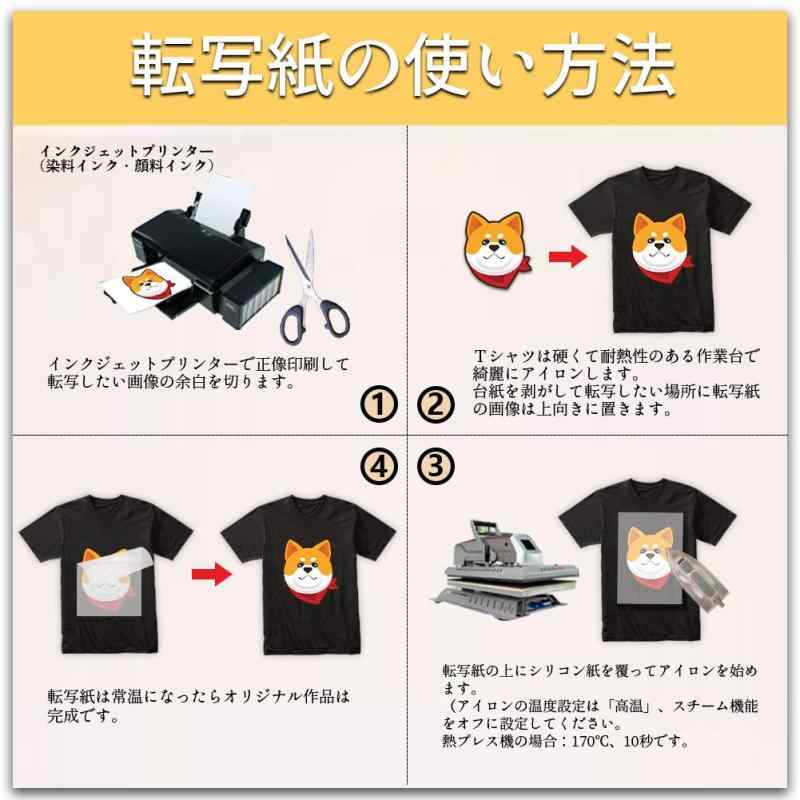 コストマーケットのTransOurDream 真正の転写シート A3 10枚 アイロンプリントシート 黒·濃色生地用 Tシャツ転写紙 転写シート 熱転写シート プリントシート アイロン転写シート アイロンプリントペーパ インク｜アングル2