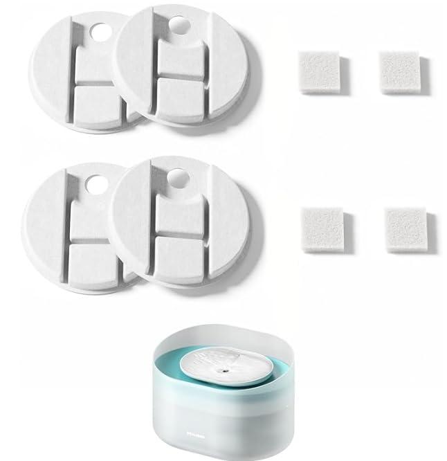 PETLIBRO カプセル式犬用給水器用交換フィルター PLWF008 犬用給水器用フィルター 2ヶ月分セット 4個パック ホワイト