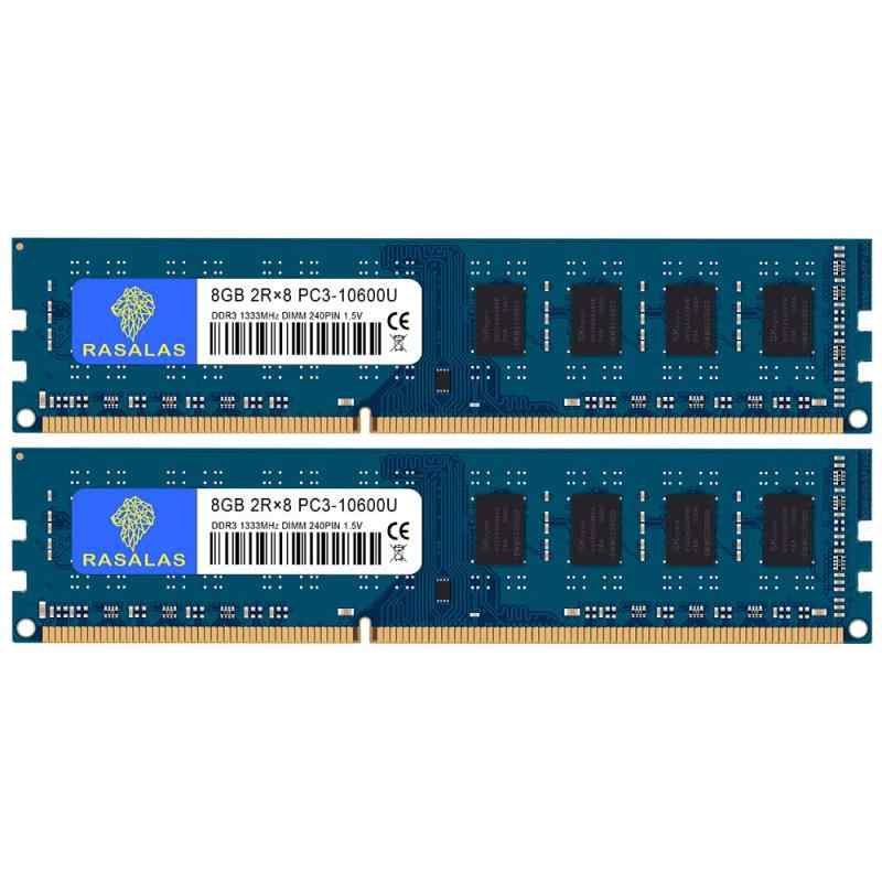 8GB×2枚 PC3-10600U DDR3-1333MHz デスクトップPC用メモリ CL9 PC3 10600 DIMM 240Pin Non-ECC 16GB キット