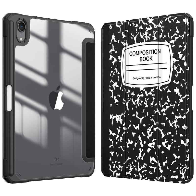 Fintie (フィンティー) ハイブリッド スリムケース iPad Mini 6 2021 (8.3インチ)用 - [Pencilホルダー内蔵] 耐衝撃カバー クリア 透明バックシェル 自動ウェイク/スリープ iPad Mini 第6世代用 コンポジシiPad Mini 第6世代(2021年モデル)8.3インチ(型番:A2567/A2568/A2569)専用設計。 他のiPadモデルには適合しません。 モデル番号を見つけるには、iPadの背面下部を確認してください。柔軟なTPUバンパー付きのハードシェルバックカバーは、衝撃、落下、衝撃からiPadを保護します。 柔らかいマイクロファイバーの内側の前面は、タブレットを傷から守ります。 透明な背面カバーでAppleのアイコンを誇らしげに見せます。内蔵の鉛筆ホルダー。第2世代の鉛筆を手軽に掴み、iPadの鉛筆をデバイスと一緒に簡単に持ち運ぶことができます。 (ケースのみ、他のアクセサリーは含まれません )。ケースをつけたまま、第2世代のPencilの磁気充電とワイヤレス充電をシームレスにサポートします。 三つ折りフロントカバーには、iPad mini 6ケースを視聴用スタンドとキーボードスタンドに変えるフリップ機能があります。クリップオンで簡単に取り付けることができます。 マグネット内蔵で、蓋を開閉すると自動的にスリープ解除またはスリープ状態になります。