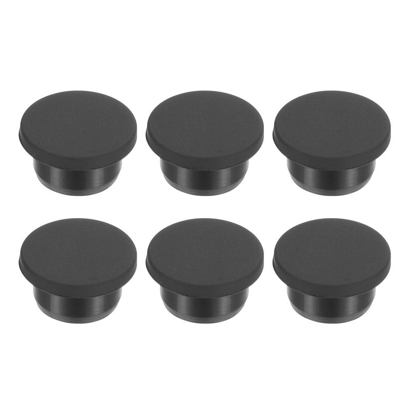 PATIKIL 19.5mm直径 ゴムホールプラグ 19mm 穴に適したシリコンラバーラウンドホールストッパー 黒 6個入り