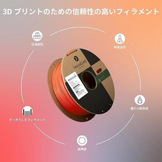 PETG 3Dプリンターフィラメント素材 Kexcelled 1.75mm径 3Dプリンター用 低温で使用できる スプール造形材料 使いやすい 寸法精度+/- 0.03mm 正味量1kg(2.2lbs)とうこうしょく costmarket-10406386 コストマーケット サンプル画像3