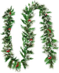 送料無料 クリスマス ガーランド 2.7m クリスマス モール LEDライト付き 装飾藤 ドア 玄関 部屋 お店 ガーデン 新年 お正月 パーティー オーナメント 飾り 装飾 デコレーション 北欧風