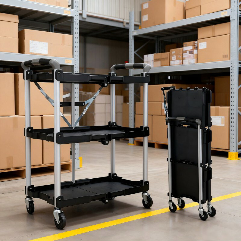 ツール ワゴン 折りたたみ キャスター付き 3段 ツールワゴン 折り畳み 作業台 台車 ラック キッ ...