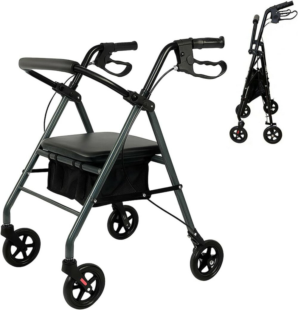 美品　介護用歩行器　シルバーカー歩行器　車椅子　　　　ブラック 美品 介護用歩行器 シルバーカー歩行器 車椅子 ブラック 【公式通販】