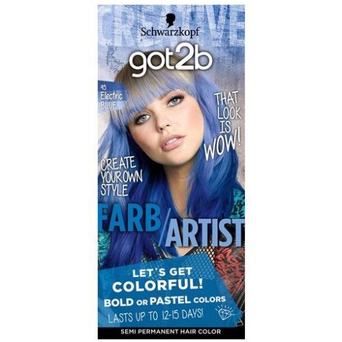 商品特徴 ●got2bは欧米生まれのカラーコスメブランド。 ●ハイトーンカラーや派手髪、インナーカラーなど初心者でも、セルフでデザインカラーを楽しめる商品をラインアップしています。(自分でつくる #デザインカラー)2〜3週間カラーの「got2bカラークリーム」手に出してそのまま使ったり、いくつかの色を混ぜてあなただけのオリジナルカラーが作れます。 ●エレクトリックブルー： 明るい髪用のカラークリーム 独特な光沢のある、鮮やかで深みのあるブルー。 クールで上品な印象に 色持ちは2〜3週間＊程度 ＊髪質や元の髪色により、色持ちの長さはことなります。 ※商品リニューアル等によりパッケージ及び容量等は変更となる場合があります。ご了承ください。 ご使用方法 ・ご使用前に必ず使用説明書をよく読んで、正しくお使い下さい。 ・鮮やかな色を楽しみたい方は、髪をあらかじめブリーチ等で明るくして下さい。 1.適量を手やカップに出し、染めたい部分に塗ります。 ※パステルカラーを楽しみたい方は、クリームを少量カップ等に出し、ヘアコンディショナーで薄めながら、染めたい色を作って下さい。 2.そのまま20〜30分放置します。 3.充分にすすぎます。 ※すすいだお湯に色が出なくなるまで、しっかりすすいで下さい。 ※すすぎが不充分な場合や髪をしっかり乾かさなかった場合、衣服などに色移りすることがあります。色がつくと取れませんので、ご注意下さい。 4.タオルでふいて、ドライヤーでしっかり乾かします。 ※同梱のヘアコンディショナーは、通常のシャンプー後にもお使いいただけます。 ※本品に、カップは同梱されておりません。 ※髪色を明るくすることはできません。 ※黒めの髪に使用すると色みは感じられません。 成分 ●got2b カラークリーム B95 水、セテアリルアルコール、ヤシアルコール、セテアレス-20、コカミドプロピルベタイン、メチルパラベン、ポリクオタニウム-6、プロピルパラベン、エチドロン酸、エタノールアミン、HC青16、塩基性赤51、香料 ●got2b ヘアコンディショナー 水、セテアリルアルコール、クオタニウム‐87、マカデミア種子油、加水分解ケラチン(羊毛)、パンテノール、PG、ミリスチン酸イソプロピル、ジステアロイルエチルヒドロキシエチルモニウムメトサルフェート、ステアラミドプロピルジメチルアミン、セテアレス‐20、ステアリン酸グリセリル、クエン酸、安息香酸Na、香料 ご注意 ・お肌に異常が生じていないかよく注意して使用して下さい。 ・傷、湿しん等肌に異常のある時は使用しないで下さい。 ・使用中、赤み、かゆみ、刺激、色抜け(白斑等)や黒ずみ(製品による汚れを除く)等の異常があらわれた場合、使用を中止し、皮膚科専門医等へ相談をおすすめします。そのまま使用を続けると症状が悪化することがあります。 ・目に入ったときは、直ちに洗い流して下さい。 ・乳幼児の手の届かない所に保管して下さい。 ・高温・多湿、直射日光のあたる場所には保管しないで下さい。 ・頭髪以外の部位には使用しないで下さい。 セット詳細 カラークリーム47g、ヘアコンディショナー15ml×2個 内容量 1セット 広告文責 株式会社　マッシュ　06-6971-0190 メーカー ヘンケルジャパン 140-0002 東京都品川区東品川2-2-8 03-5783-4271 区分 原産国：スロベニア・化粧品