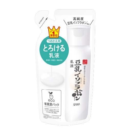 商品特徴 ■肌なじみが良く濃厚な使い心地の乳液です。 ■お肌の上でとろけて、肌をうるおいで満たします。 ■メーカー従来品より保湿力アップ。 ■豆乳イソフラボン(保湿成分)と豆乳発酵液(保湿成分)を配合。 ■うるおいを閉じ込めて、柔らかな素肌に導く乳液です。 ■しっとりするのにべたつかない使用感はそのままに、保湿力がアップしました。 ※商品リニューアル等によりパッケージ及び容量等は変更となる場合があります。ご了承ください。 ご使用方法 化粧水の後、手のひらに適量(1円硬貨大)をとり、お肌にやさしくなじませてください。 成分 水、グリセリン、エタノール、スクワラン、豆乳イソフラボン、豆乳発酵液、BG、アルギニン、カルボマー、シクロデキストリン、ステアリン酸、ステアリン酸グリセリル、ステアロイルグルタミン酸Na、セタノール、ダイズタンパク、ダイズ種子エキス、ポリアクリル酸Na、ミツロウ、メチルパラベン ご注意 ・お肌に異常が生じていないかよく注意して使用してください。 ・傷・はれもの・しっしん等異常のあるときは、お使いにならないでください。 ・使用中、または使用後日光にあたって、赤味・はれ・かゆみ・刺激・色抜け(白斑等)や黒ずみ等の異常があらわれたときは、使用を中止し、皮フ科専門医等にご相談されることをおすすめします。そのまま化粧品類の使用を続けますと悪化することがあります。 ・極端に高温または低温の場所、直射日光のあたる場所には保管しないでください。 ・使用後は必ずフタを閉めてください。 内容量 130ml 広告文責 株式会社　マッシュ　06-6971-0190 メーカー 常盤薬品工業 化粧品営業部 【化粧品(SANA)ブランド お客さま相談室 】フリーダイヤル　0120-081-937 受付時間　平日9：00〜17：00（土・日・祝日はお休み） 区分 日本製・化粧品　