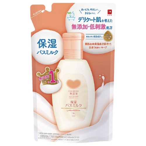 カウブランド 無添加 バスミルク つめかえ　480ml【入浴液】【入浴】【無添加】【低刺激】【牛乳石鹸】