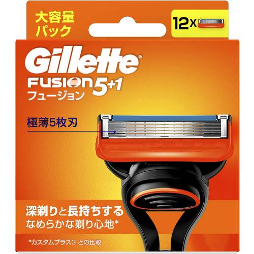 ジレット フュージョン 替刃　12個入【髭剃り】【シェービング】【Gillette】【P&G】