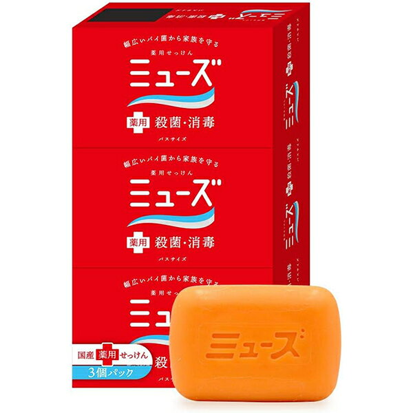 Body Bar Soap - 【アース製薬】ミューズ石鹸 バスサイズ　135g×3コ入【殺菌】【消毒】【固形せっけん】【医薬部外品】
