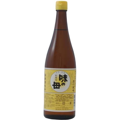 商品特徴 ■米と米こうじを原料として日本酒の基となる「もろみ」(原酒)を造り、さらに二段式(製法特許)による糖化工程を経た醸造製品で「酒の風味」と「みりんのうまみ」を併せ持った料理専用の醗酵調味料です。 ■あらゆる御料理にご使用下さい。なお他のみりんと違いお酒の併用は必要ありません。 ■保存料・着色料・香料等は一切使用しておりません。 ※商品リニューアル等によりパッケージ及び容量等は変更となる場合があります。ご了承ください。 原材料 【原材料・・・配合率／生産地】 米・・・35％／国産 米麹・・・22％／自社生産 食塩・・・2％／国産 仕込水・・・41％／自社井戸 栄養成分 【100gあたり】 エネルギー・・・234kcaL たんぱく質・・・0.2g 脂質・・・0g 炭水化物・・・41.6g ナトリウム・・・630mg アルコール・・・10％ 糖分(BX)・・・45％ 総密度・・・0.8 アミノ酸度・・・1.2 PH・・・4.8 ご注意 直射日光は避け、冷暗所に保管して下さい。密栓して冷暗所に保管し、早めにご使用ください 内容量 720ml 広告文責 株式会社　マッシュ　06--6971-0190 メーカー 味の一醸造株式会社 350-1333 埼玉県狭山市上奥富1203 04-2969-1188 区分 日本製・調味料