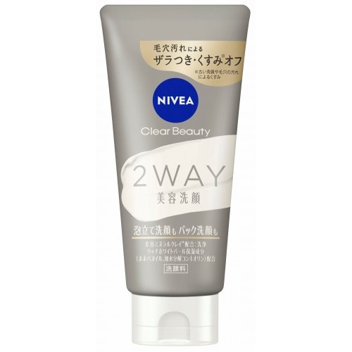 【花王】ニベア クリアビューティー 2WAY美容洗顔　120g【洗顔フォーム】【ミネラルクレイ】【ニベア】..