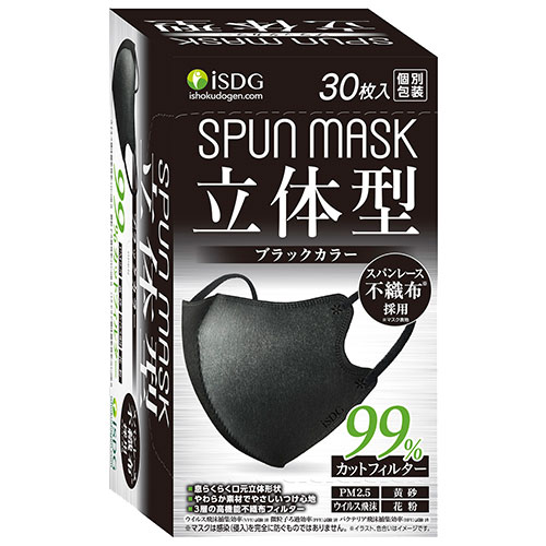 立体型スパンレース不織布カラーマスク 個包装 　30枚入