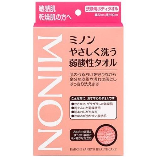 Body Towels - ミノン やさしく洗う弱酸性タオル 1枚入【ミノン】【ボディタオル】【第一三共ヘルスケア】