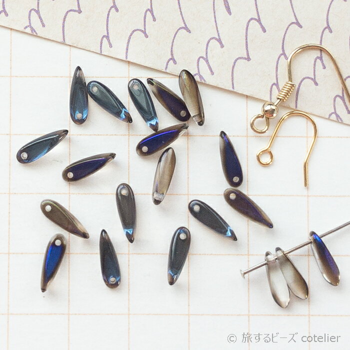 Rakuten - チェコビーズ 【3x11mm 18個 】クリスタルアズロ ミニダガー ガラス ビーズ 手芸 専門店 A255