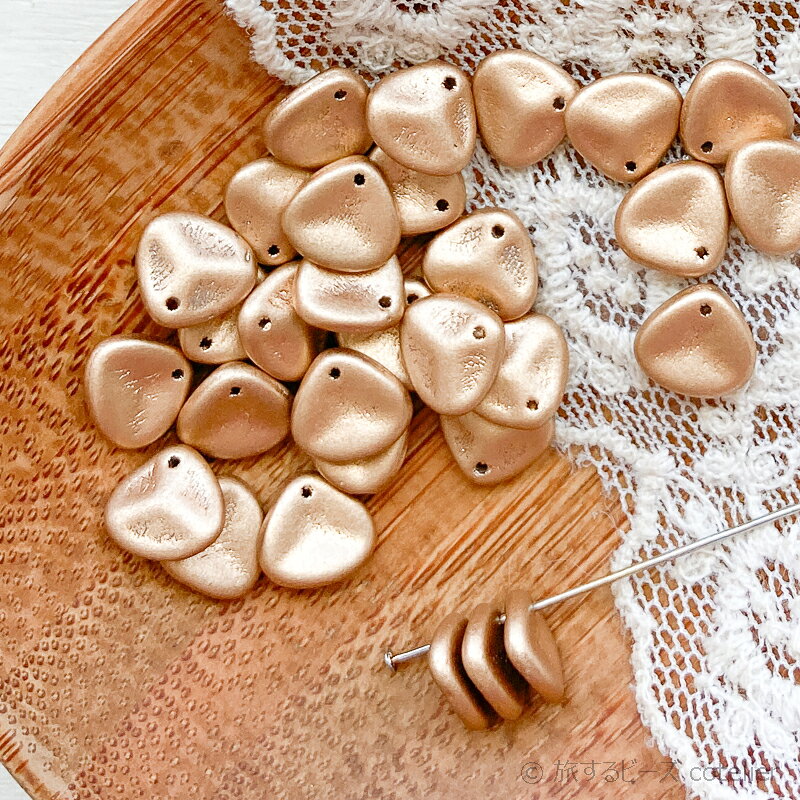 チェコビーズ 【8x7mm 28個】 アステカゴールド 花びら ローズ ペタル ガラス ビーズ 手芸 専門店 A261 cotelier-10002255 旅するビーズ cotelier サンプル画像3