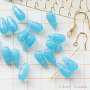 チェコビーズ 【6x13mm 18個】 ミルキーアクアブルー ロングドロップ 横穴 輸入ビーズ C992
