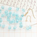 チェコビーズ 【5x7mm 28個】クラックアクアブルー ドロップ しずく ビーズ h094