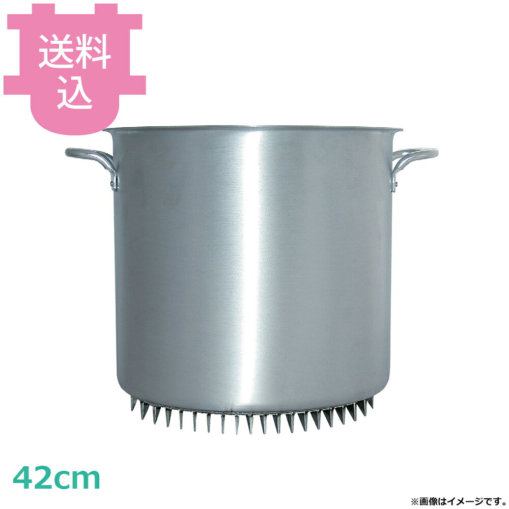 エコライン 寸胴鍋 蓋無し 目盛付 42cm 56L 【送料込・代引不可】