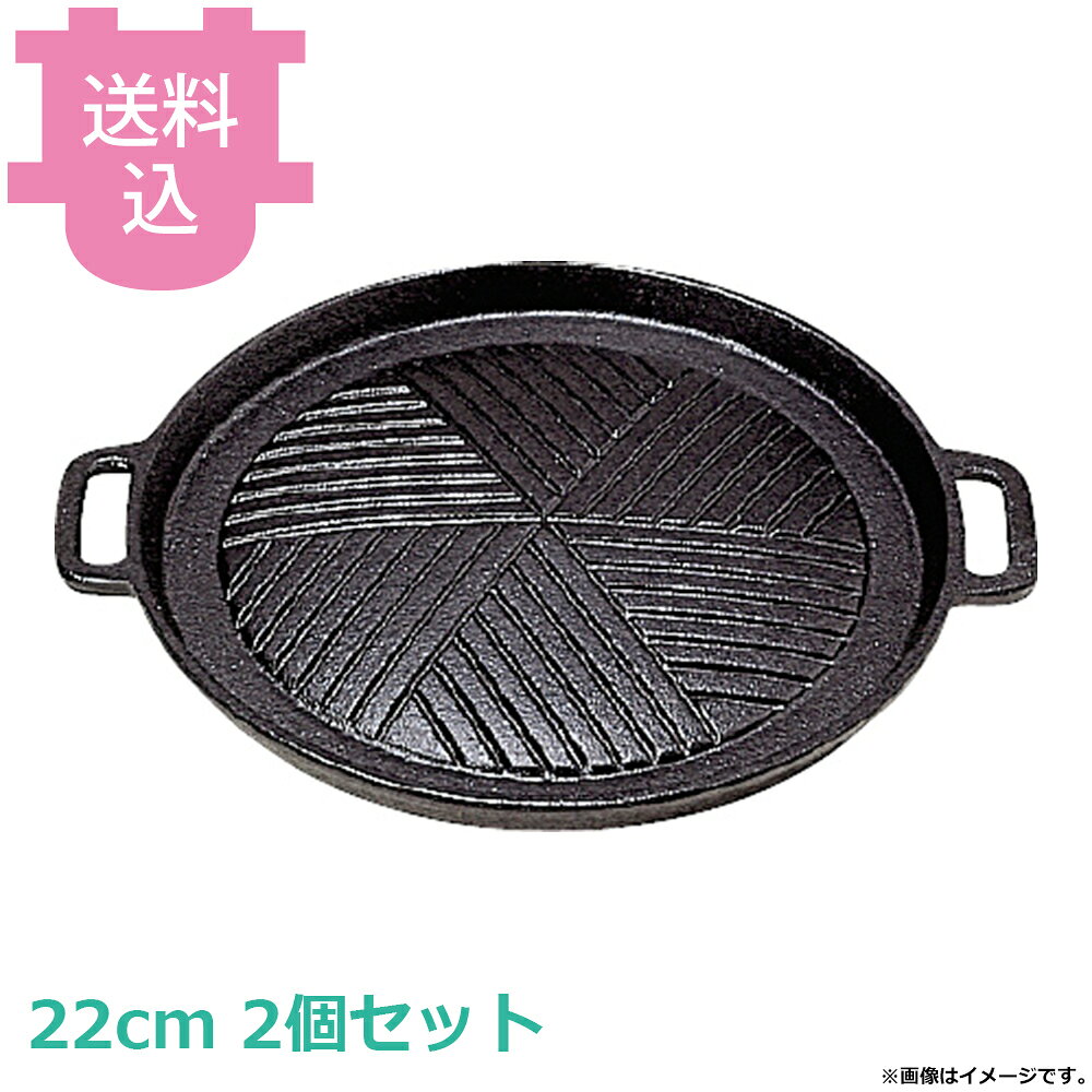 サンワ 鉄 電調用 ジンギスカン鍋 22cm 2個セット 【送料込・代引不可】