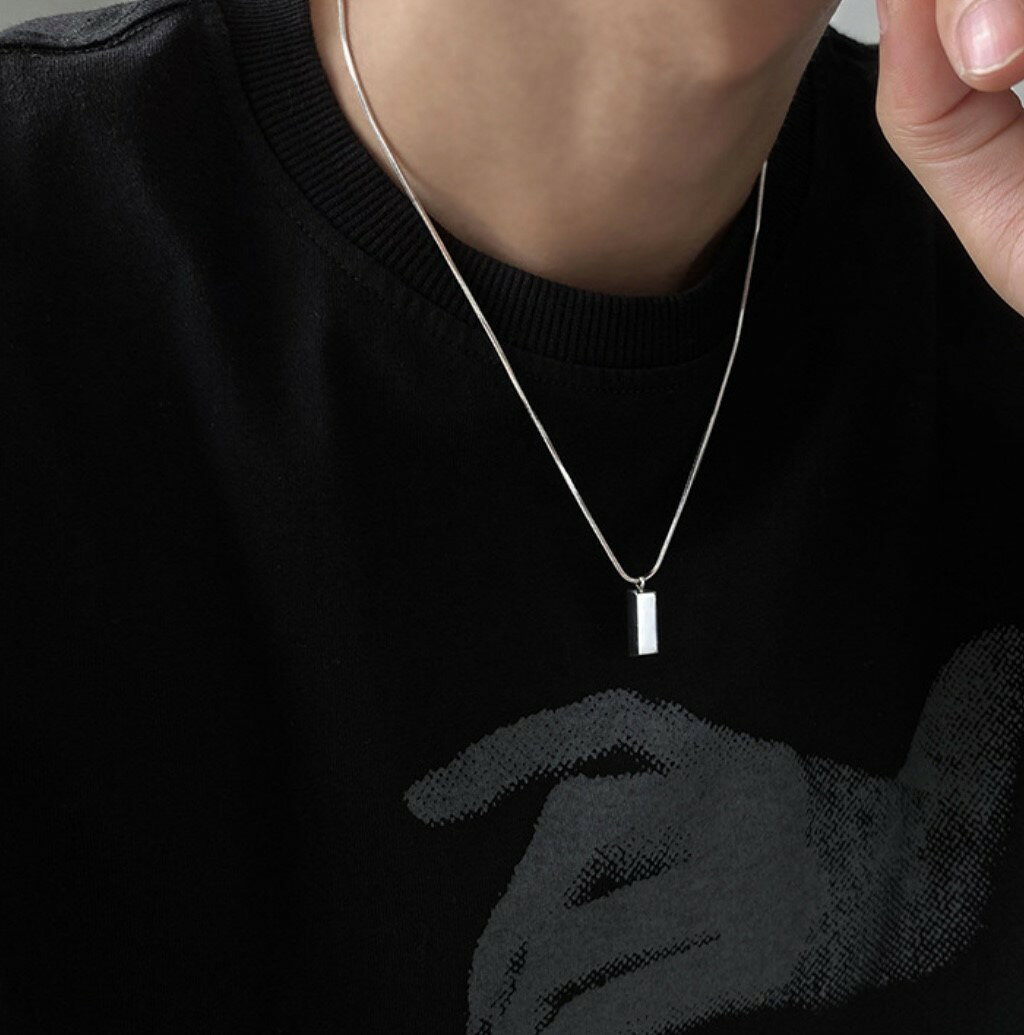 Rakuten - ネックレス ペンダント メンズ レディース アクセサリー チェーン インゴット シンプル ヒップホップ ストリート系 メンズネックレス シルバー ゴールド