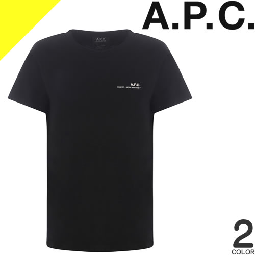 Rakuten - ＼6日間限定／【17,600円→12,599円】6/11 11:59まで！アーペーセー Tシャツ 半袖 クルーネック 丸首 レディース ロゴ プリント コットン カジュアル おしゃれ 大きいサイズ ブランド 白 黒 ホワイト ブラック APC ITEM T-SHIRT COFBT F26012 [ネコポス発送]