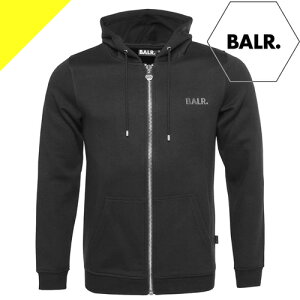 ボーラー パーカー ジップアップパーカー メンズ メタルロゴ ブランド 大きいサイズ 黒 ブラック BALR. Q-SERIES STRAIGHT ZIP THRU HOODIE B1267 1001