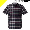 バーバリー シャツ 半袖 メンズ ストレッチコットン チェックシャツ カジュアル 春 ブランド 大きいサイズ 紺 ネイビー BURBERRY Short-sleeve Small Scale Check Stretch Cotton Shirt 8020964 ネコポス発送