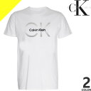 カルバンクライン Tシャツ 半袖 クルーネック 丸首 メンズ CK ロゴ プリント コットン おしゃれ 大きいサイズ ブランド プレゼント 白 黒 ホワイト ブラック Calvin Klein 40QC821 
