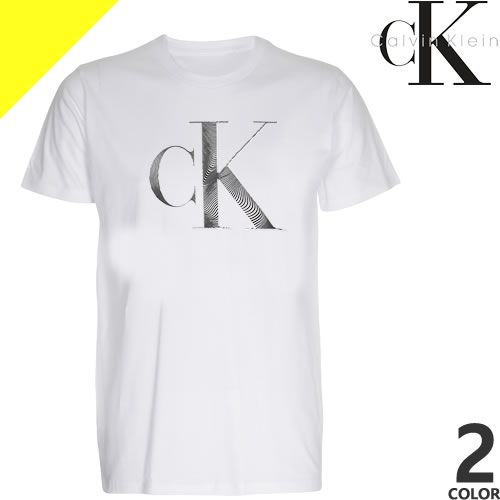 カルバンクライン Tシャツ 半袖 クルーネック 丸首 メンズ CK ロゴ プリント コットン おしゃれ 大きいサイズ ブランド プレゼント 白 黒 ホワイト ブラック Calvin Klein 40QC812 