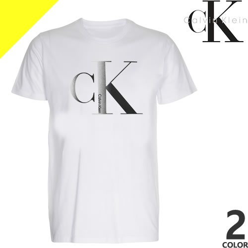 カルバン・クライン Tシャツ メンズ カルバンクライン Tシャツ 半袖 クルーネック 丸首 メンズ CK ロゴ プリント コットン おしゃれ 大きいサイズ ブランド プレゼント 白 黒 ホワイト ブラック Calvin Klein 40QC834 [ネコポス発送]