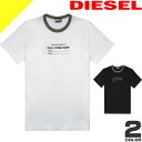 ディーゼル ディーゼル Tシャツ 半袖 クルーネック 丸首 メンズ リンガーTシャツ ロゴ プリント ブランド 大きいサイズ おしゃれ 綿100％ 白 黒 ホワイト ブラック DIESEL T-DIEGOR-C3 A03812 0HAYU [ネコポス発送]