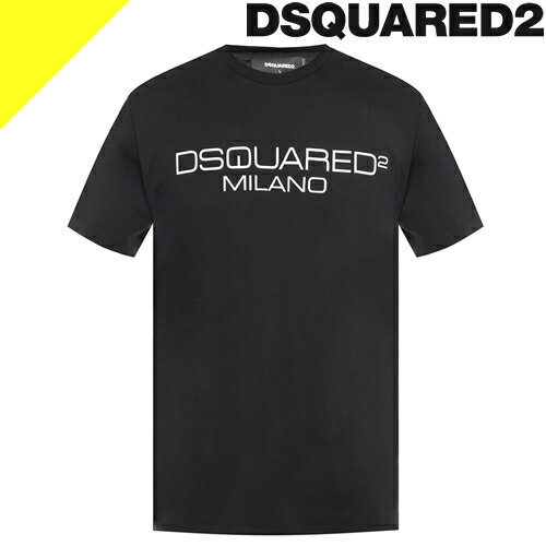 ディースクエアード Tシャツ 半袖 メンズ クルーネック ロゴ プリント ブランド 大きいサイズ おしゃれ 黒 ブラック DSQUARED2 Milano T-Shirt S74GD0644 S22844 900 [ネコポス発送]