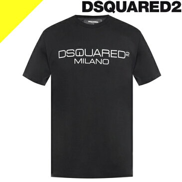 ディースクエアード Tシャツ 半袖 メンズ クルーネック ロゴ プリント ブランド 大きいサイズ おしゃれ 黒 ブラック DSQUARED2 Milano T-Shirt S74GD0644 S22844 900 [ネコポス発送]