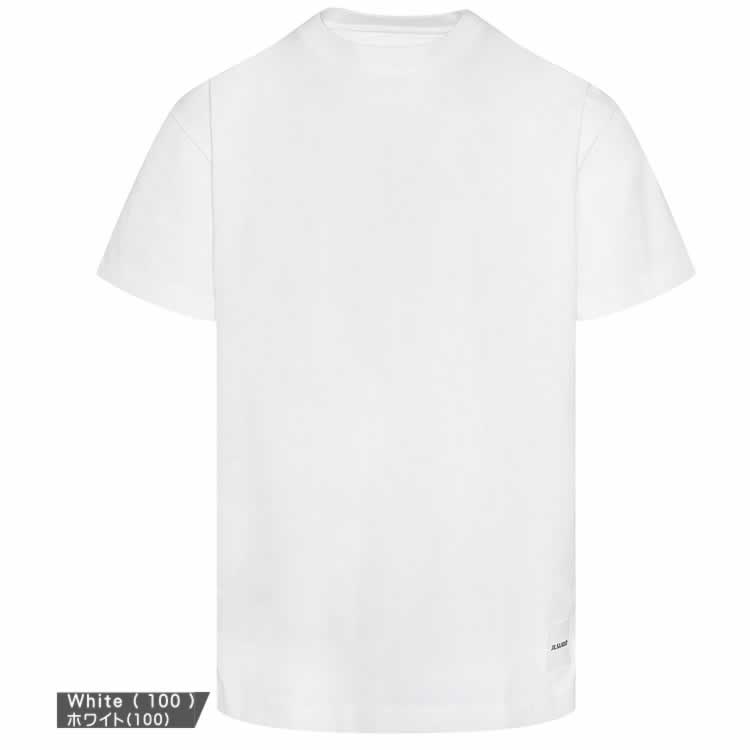 ジルサンダー Tシャツ 半袖 クルーネック 丸首 レディース オーバーサイズ ロゴパッチ コットン 大きいサイズ ブランド プレゼント 白 黒 ホワイト ブラック JIL SANDER J40GC0001 J45048 [1枚単品][ネコポス発送]