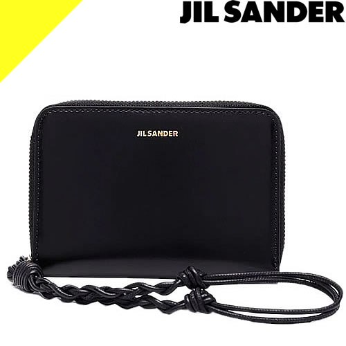 ジルサンダー 財布 二つ折り財布 ラウンドファスナー レディース ミニ財布 コンパクト財布 小銭入れ付き ロゴ ミニ ブランド 革 本革 黒 ブラック JIL SANDER POCKET ZIP AROUND WALLET JSPU840158 WUS69158 [ネコポス発送]のサムネイル