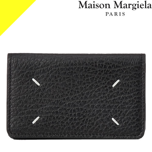 メゾンマルジェラ カードケース 名刺入れ カードホルダー メンズ レディース 4ステッチ 本革 おしゃれ 二つ折り ブランド 黒 ブラック Maison Margiela FOUR STITCHES CARD HOLDER SA3VX0008 P4455