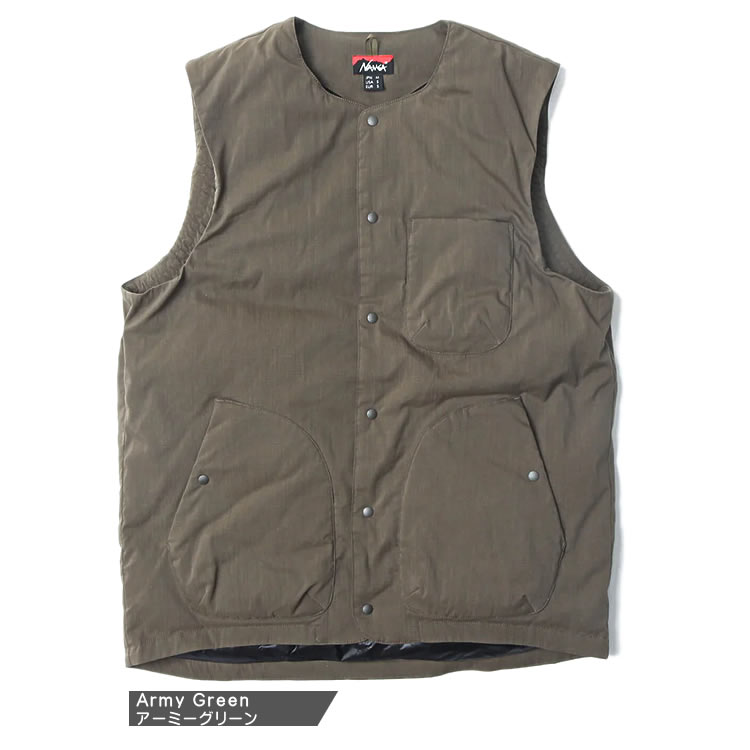 ナンガ ダウン ヒノックリップストップ インナーダウンベスト フードなし アウター メンズ アウトドア バイク ゴルフ 登山 軽量 防寒 撥水 通勤 通学 大きいサイズ ブランド 黒 ブラック カーキ NANGA HINOC RIPSTOP INNER DOWN VEST