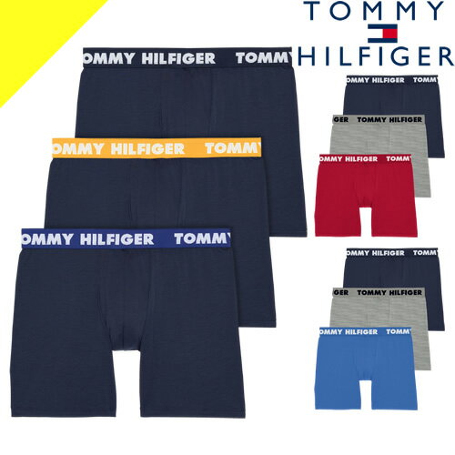 Tommy Hilfiger トミーヒルフィガー ボクサーパンツ 3枚セット 3枚組 メンズ アンダーウェア 下着 ロング ローライズ ロゴ おしゃれ 大きいサイズ ブランド プレゼント 紺 赤 ネイビー レッド グレー TOMMY HILFIGER BOXER BRIEFS 3 PACK 09T3737 [ネコポス発送]