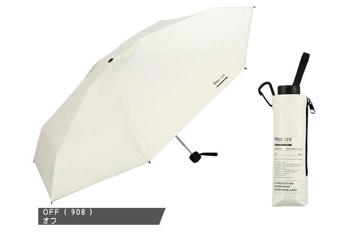 wpc w.p.c iza 010 日傘 折りたたみ傘 傘 メンズ レディース 晴雨兼用 完全遮光 UVカット100% 遮熱 撥水 防水 コンパクト 軽量 大きめ 大きい 丈夫 無地 黒 白 ブラック ホワイト グレー 58cm LARGE＆COMPACT ZA010-102
