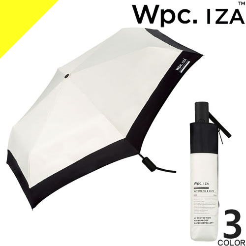 Wpc. iza 日傘 折りたたみ傘 傘 メンズ レディース 自動開閉 晴雨兼用 完全遮光 UVカット100% 遮熱 撥水 防水 コンパクト 軽量 大きめ 大きい 丈夫 無地 黒 白 ブラック ホワイト グレー ベージュ 54cm AUTOMATIC & SAFE ZA029