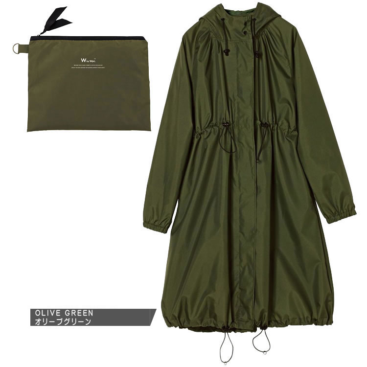 Wpc. レインコート ロング モッズ レディース モッズコート カッパ 雨具 撥水 防水 おしゃれ 自転車 通学 通勤 ロング丈 ブランド 紺 ネイビー カーキ ベージュ LONG MODS R-1101 [ネコポス発送]