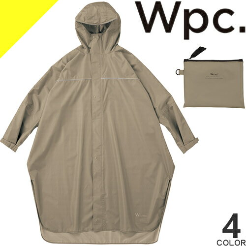 wpc w.p.c レインコート レインバイシクル スリーブ ポンチョ レディース メンズ カッパ 雨具 撥水 防水 おしゃれ 自転車 通学 通勤 ロング丈 ブランド 紺 ネイビー カーキ ベージュ ピンク R-1122 [ネコポス発送]