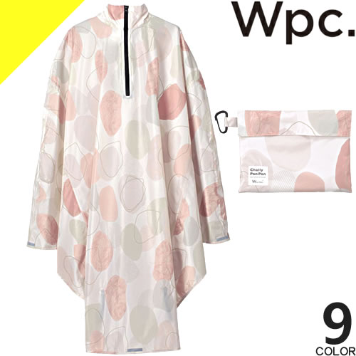 wpc w.p.c レインコート チャリーポンポン ポンチョ レディース カッパ 雨具 撥水 防水 おしゃれ 自転車 通学 通勤 ロング丈 ブランド 紺 ネイビー 花柄 R001 ネコポス発送