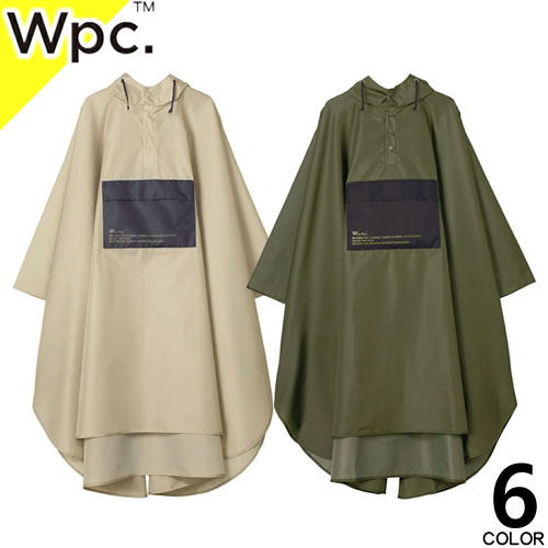 wpc w.p.c レインコート レインポンチョ パッカブルポンチョ バイカラー R005 レディース メンズ おしゃれ シンプル 無地 自転車 ロング 撥水 防水 通勤 通学 チャコール カーキ ベージュ BICOLOR PACKABLE RAIN PONCHO 