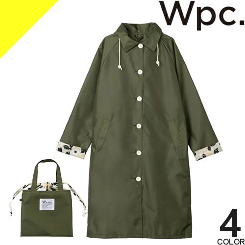 wpc w.p.c レインコート ラグランスリーブワークコート レインウェア レディース アウター 撥水 防水 通勤 通学 おしゃれ シンプル ロング 自転車 無地 花柄 紺 ネイビー カーキ ベージュ RAGLAN SLEEVE WORK COAT R-1133 [ネコポス発送]